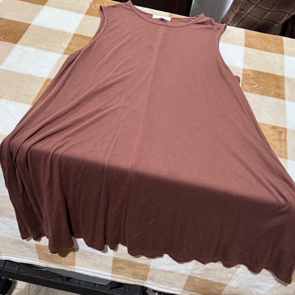 T.J.Maxx Brown Tank Flowy Dress